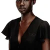 d-aikiri Cupro dress with V-neck and front buttons d-aikiri Cupro dress with V-neck and front buttons