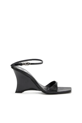 d-amber sandal wedge D-Amber-Wedge sandals in lizard-effect leather