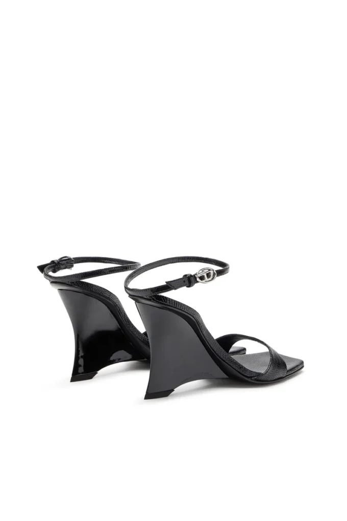 d-amber sandal wedge D-Amber-Wedge sandals in lizard-effect leather