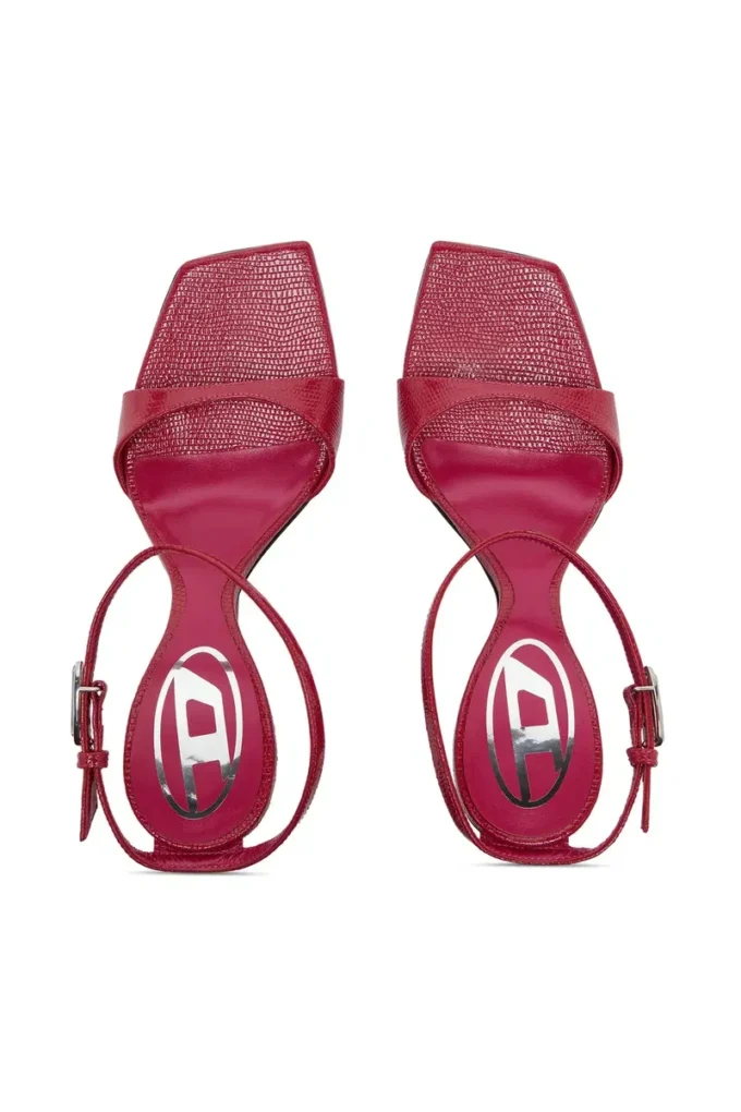 d-amber sandal wedge D-Amber-Wedge sandals in lizard-effect leather