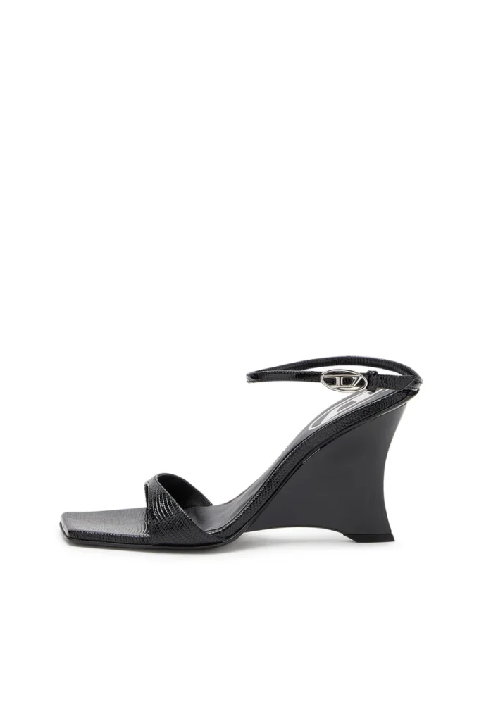 d-amber sandal wedge D-Amber-Wedge sandals in lizard-effect leather