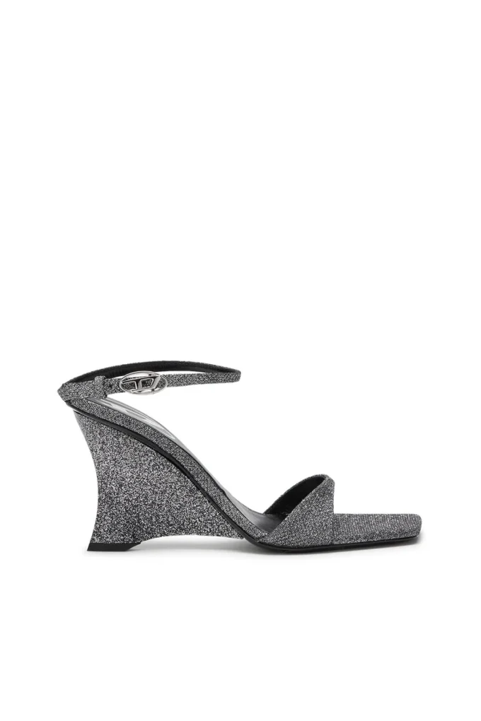 d-amber sandal wedge D-Amber-Wedge sandals in Lurex fabric d-amber sandal wedge D-Amber-Wedge sandals in Lurex fabric