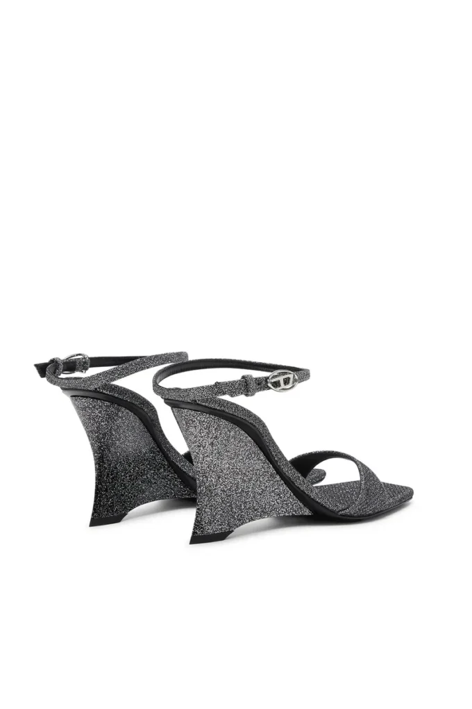d-amber sandal wedge D-Amber-Wedge sandals in Lurex fabric d-amber sandal wedge D-Amber-Wedge sandals in Lurex fabric