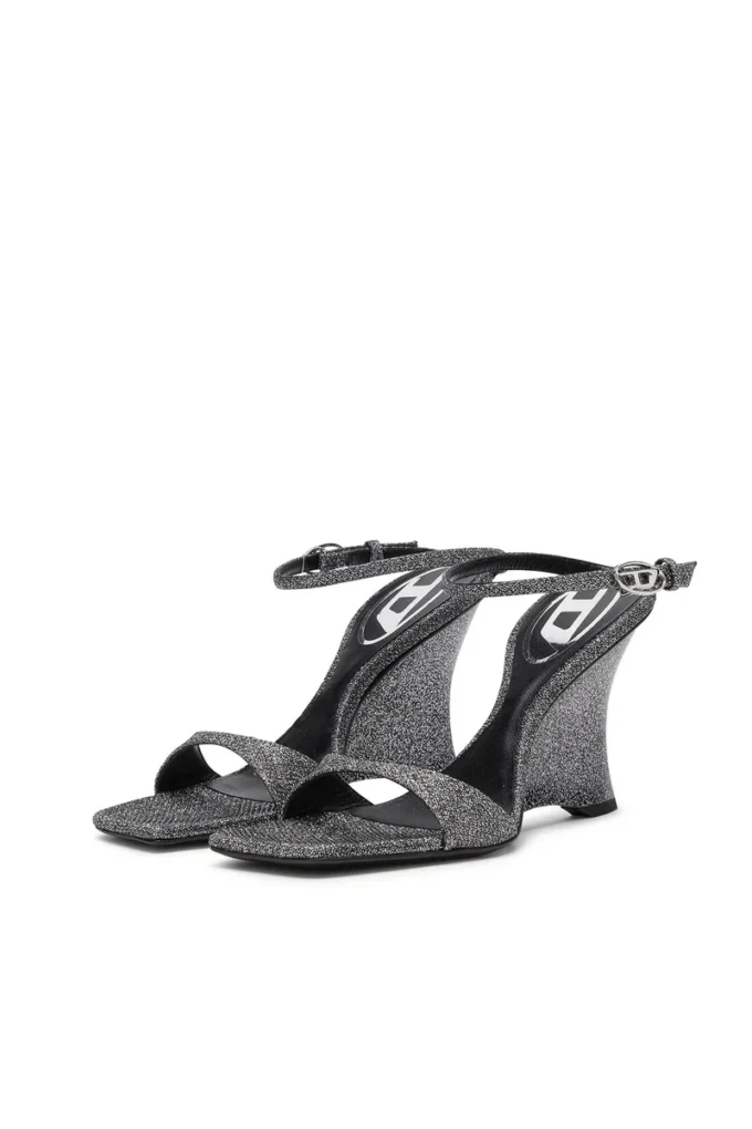 d-amber sandal wedge D-Amber-Wedge sandals in Lurex fabric d-amber sandal wedge D-Amber-Wedge sandals in Lurex fabric