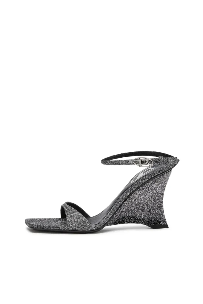 d-amber sandal wedge D-Amber-Wedge sandals in Lurex fabric d-amber sandal wedge D-Amber-Wedge sandals in Lurex fabric