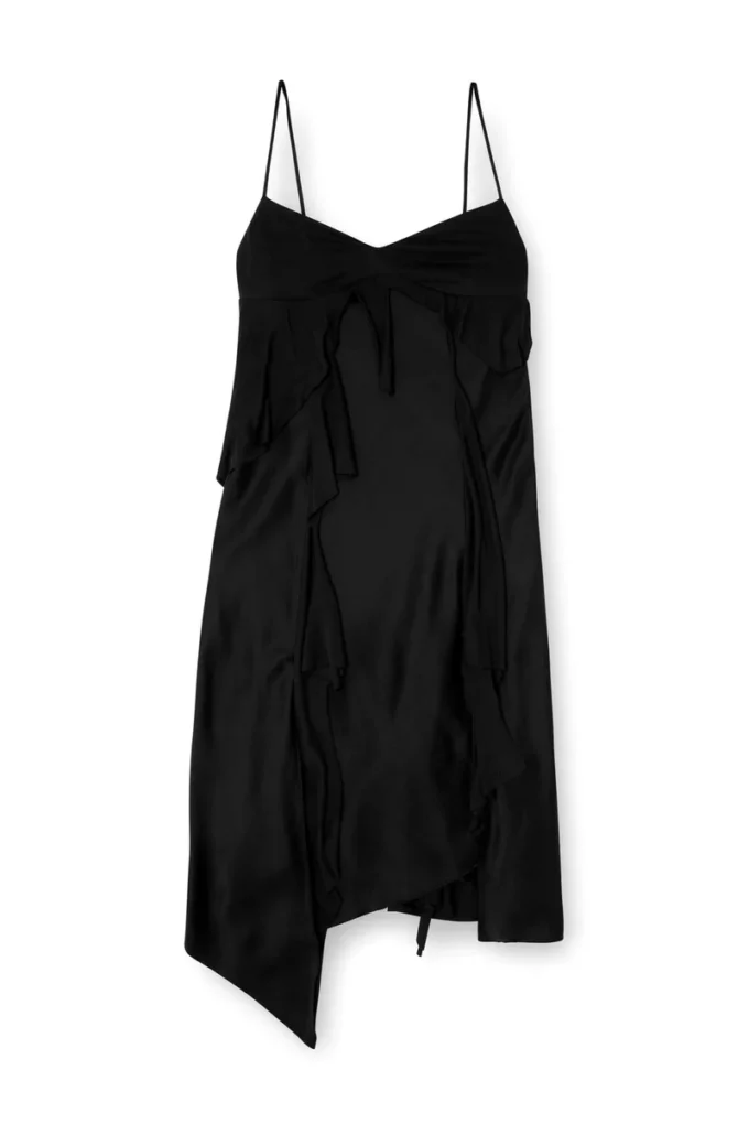 d-ancer Satin dress with raw-cut flounces d-ancer Satin dress with raw-cut flounces