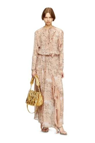 d-azzling-r1 Ruffled maxi dress in camo chiffon