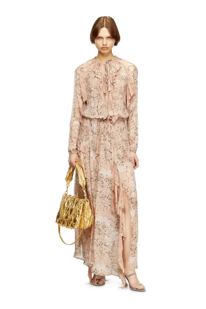 d-azzling-r1 Ruffled maxi dress in camo chiffon d-azzling-r1 Ruffled maxi dress in camo chiffon
