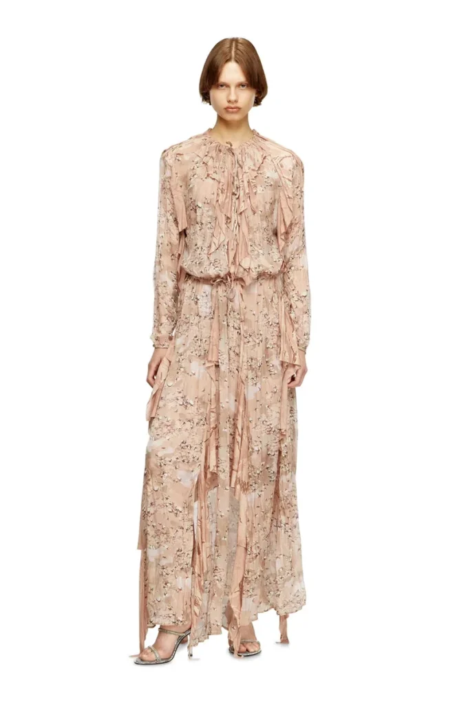 d-azzling-r1 Ruffled maxi dress in camo chiffon d-azzling-r1 Ruffled maxi dress in camo chiffon