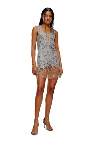 d-bilson Short tank dress with destroyed effect