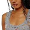 d-bilson Short tank dress with destroyed effect