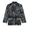 d-bla-dev-fse Blazer in pinstriped devoré denim d-bla-dev-fse Blazer in pinstriped devoré denim