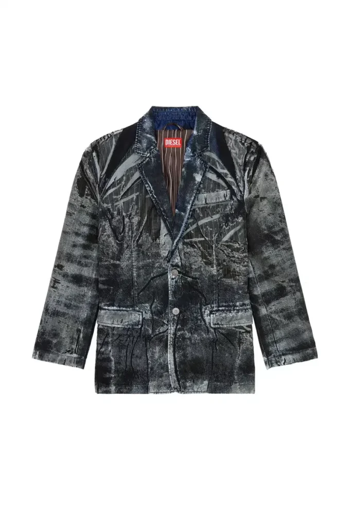 d-bla-dev-fse Blazer in pinstriped devoré denim d-bla-dev-fse Blazer in pinstriped devoré denim