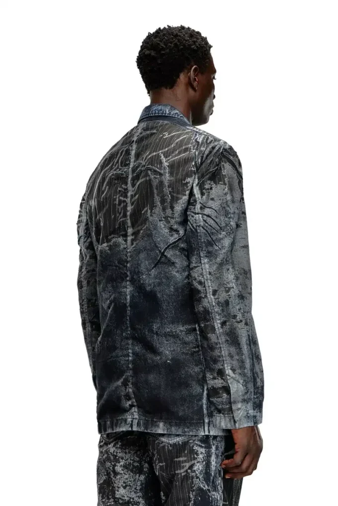 d-bla-dev-fse Blazer in pinstriped devoré denim d-bla-dev-fse Blazer in pinstriped devoré denim