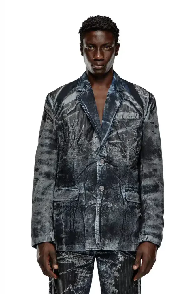 d-bla-dev-fse Blazer in pinstriped devoré denim d-bla-dev-fse Blazer in pinstriped devoré denim