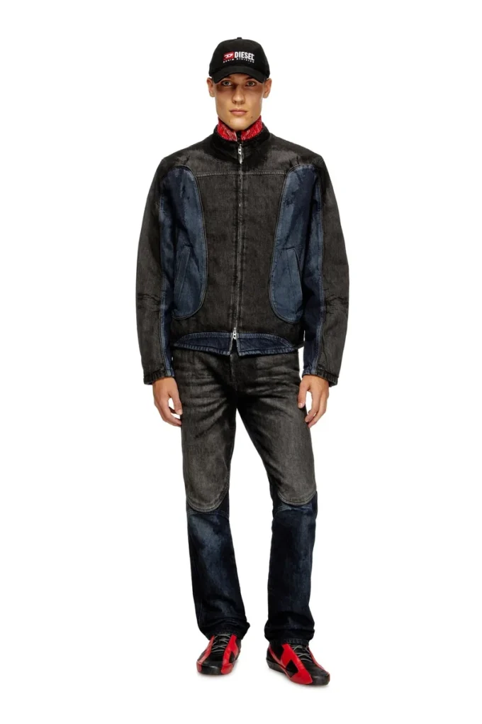 d-blenk-s Biker-style jacket in bicolour denim d-blenk-s Biker-style jacket in bicolour denim