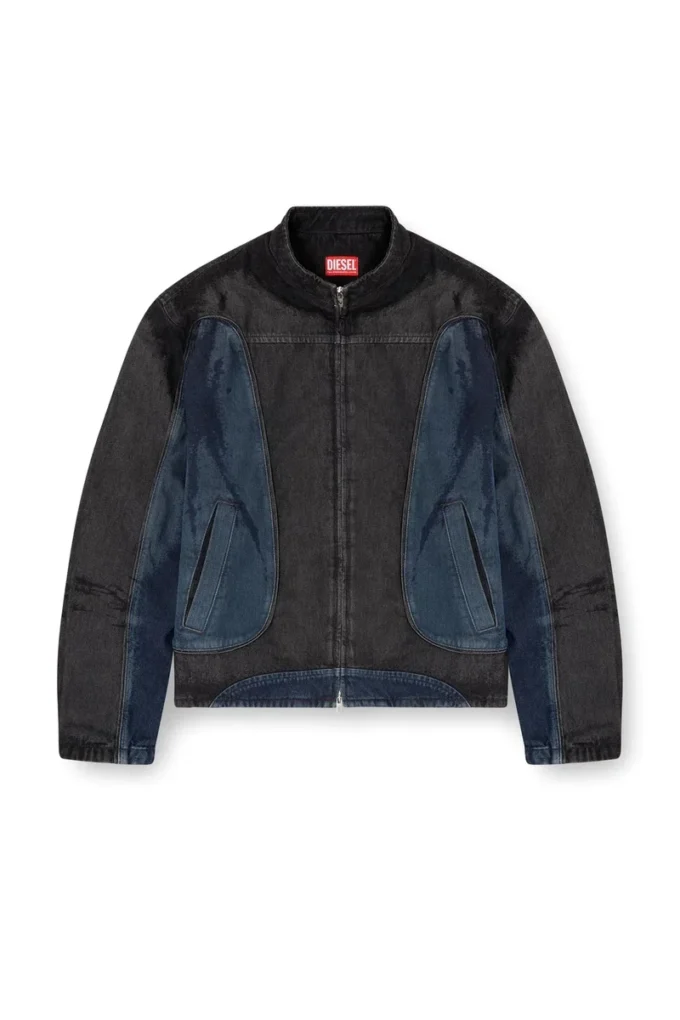 d-blenk-s Biker-style jacket in bicolour denim d-blenk-s Biker-style jacket in bicolour denim