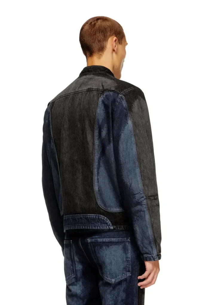 d-blenk-s Biker-style jacket in bicolour denim d-blenk-s Biker-style jacket in bicolour denim