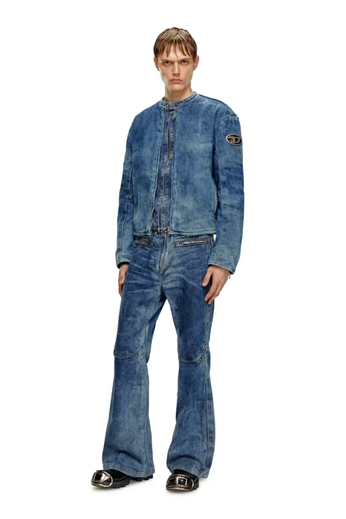 d-calur-fse Denim jacket with biker zip details d-calur-fse Denim jacket with biker zip details