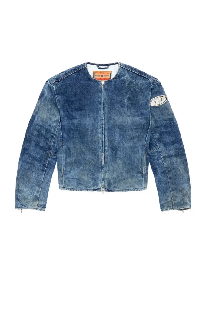 d-calur-fse Denim jacket with biker zip details d-calur-fse Denim jacket with biker zip details