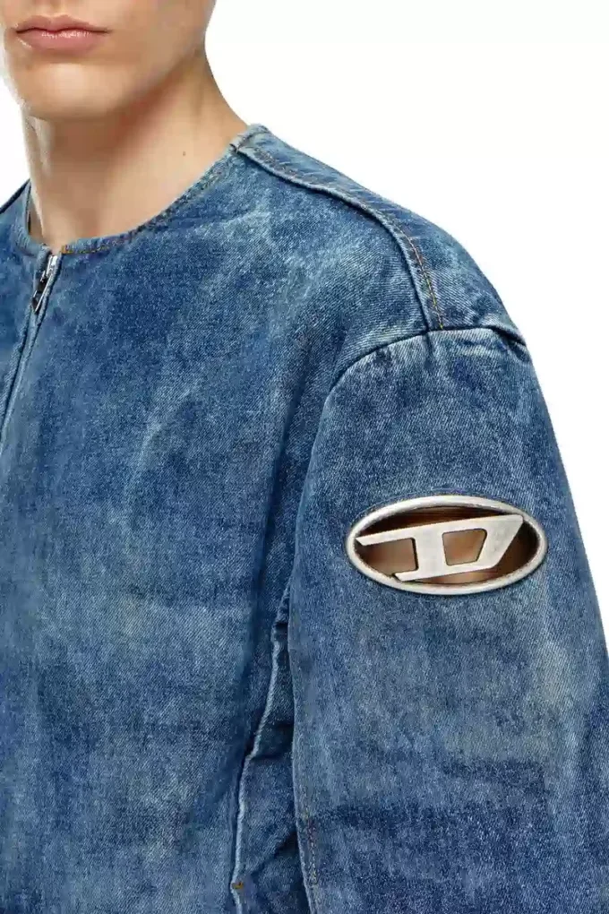 d-calur-fse Denim jacket with biker zip details d-calur-fse Denim jacket with biker zip details