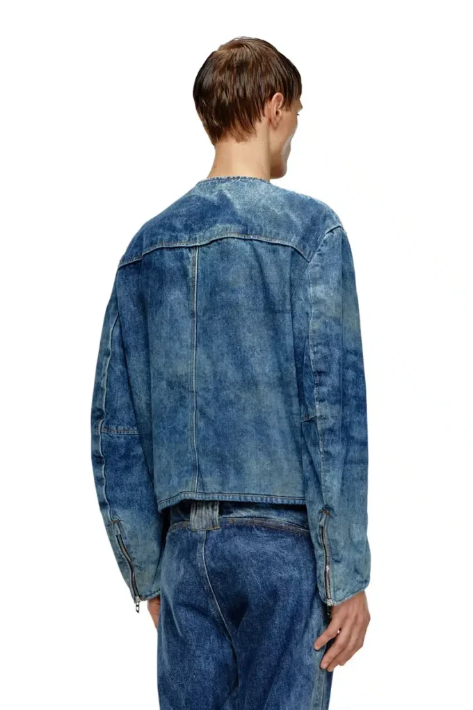 d-calur-fse Denim jacket with biker zip details d-calur-fse Denim jacket with biker zip details