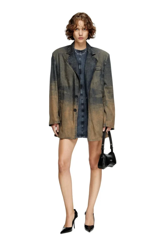 d-cupsleeves Mini dress in denim-look jersey d-cupsleeves Mini dress in denim-look jersey