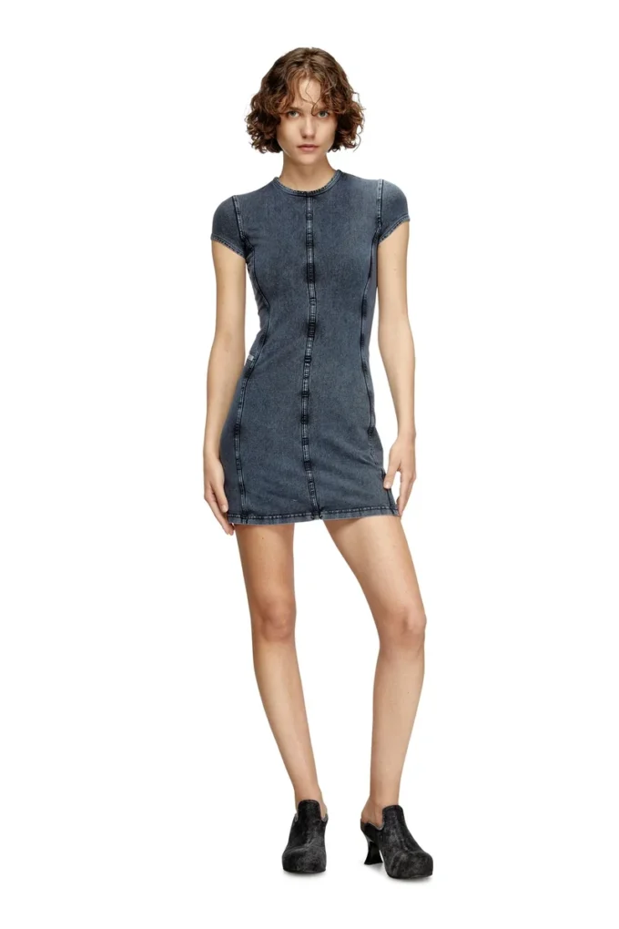 d-cupsleeves Mini dress in denim-look jersey d-cupsleeves Mini dress in denim-look jersey