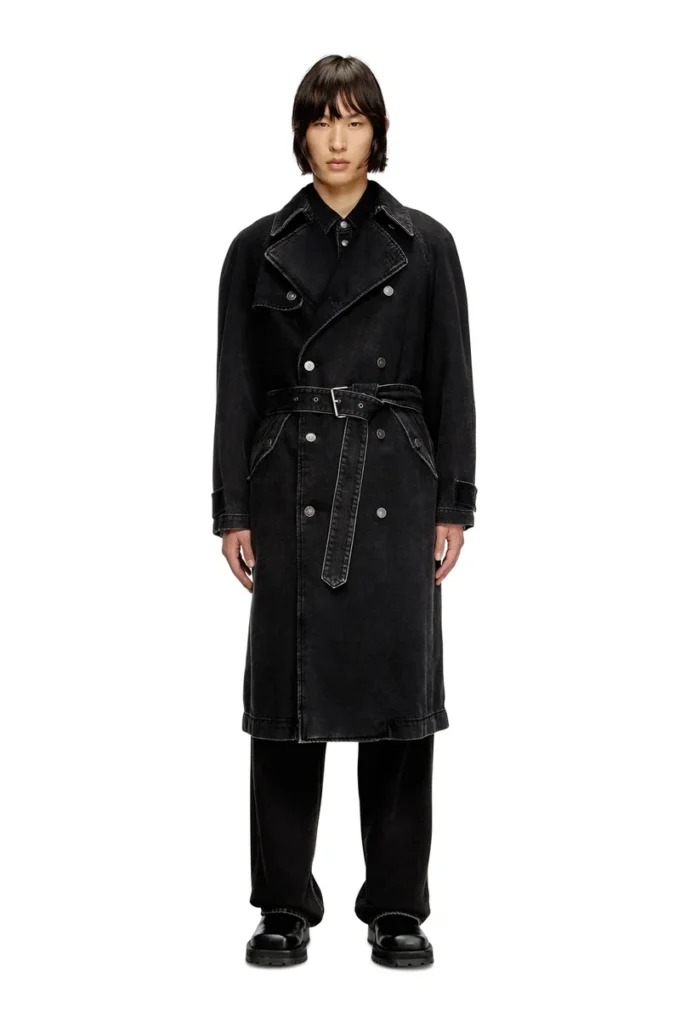 d-delirious-d Trench coat in clean-wash denim