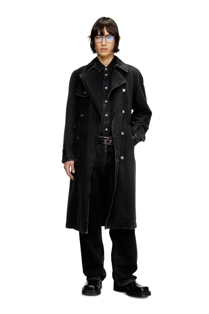 d-delirious-d Trench coat in clean-wash denim