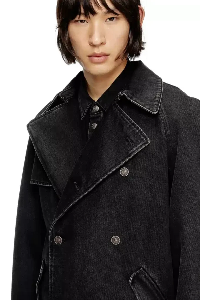 d-delirious-d Trench coat in clean-wash denim