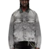 d-denver-s Denim trucker jacket with tonal leather trims d-denver-s Denim trucker jacket with tonal leather trims