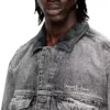 d-denver-s Denim trucker jacket with tonal leather trims d-denver-s Denim trucker jacket with tonal leather trims