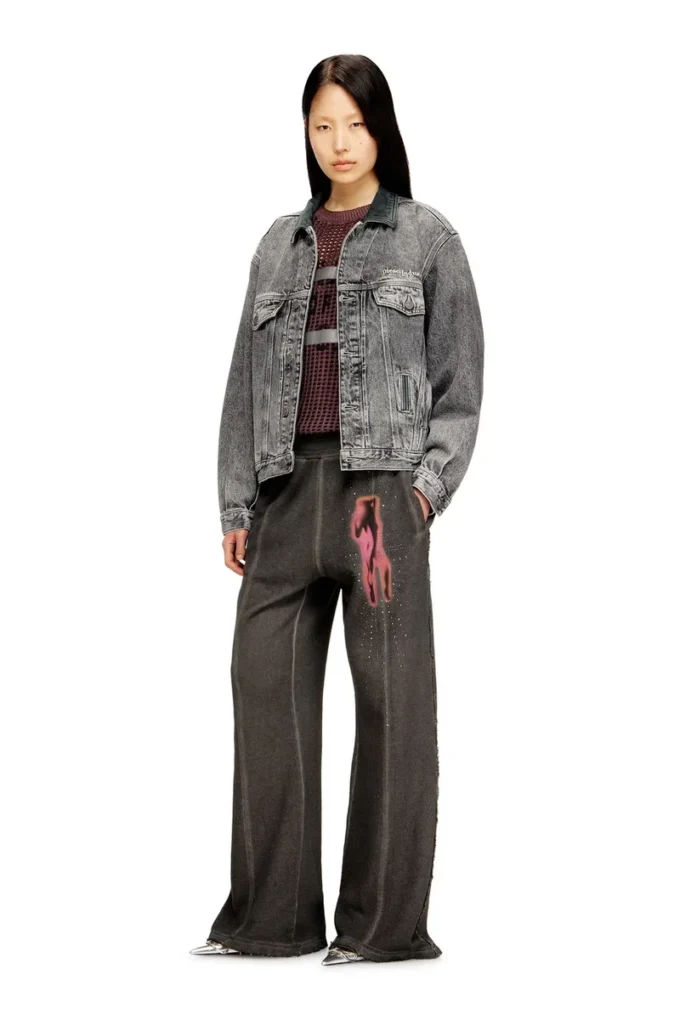 d-denver-s Denim trucker jacket with tonal leather trims d-denver-s Denim trucker jacket with tonal leather trims