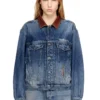 d-denver-s1 Denim trucker jacket with contrast leather trims d-denver-s1 Denim trucker jacket with contrast leather trims