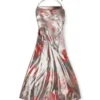d-ebra Metallic midi dress with rose print d-ebra Metallic midi dress with rose print