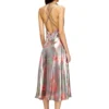 d-ebra Metallic midi dress with rose print d-ebra Metallic midi dress with rose print