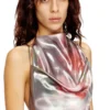 d-ebra Metallic midi dress with rose print d-ebra Metallic midi dress with rose print
