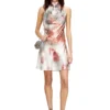 d-ebra-short Metallic short dress with blurred rose print d-ebra-short Metallic short dress with blurred rose print