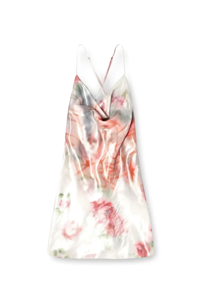 d-ebra-short Metallic short dress with blurred rose print d-ebra-short Metallic short dress with blurred rose print
