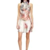 d-ebra-short Metallic short dress with blurred rose print d-ebra-short Metallic short dress with blurred rose print
