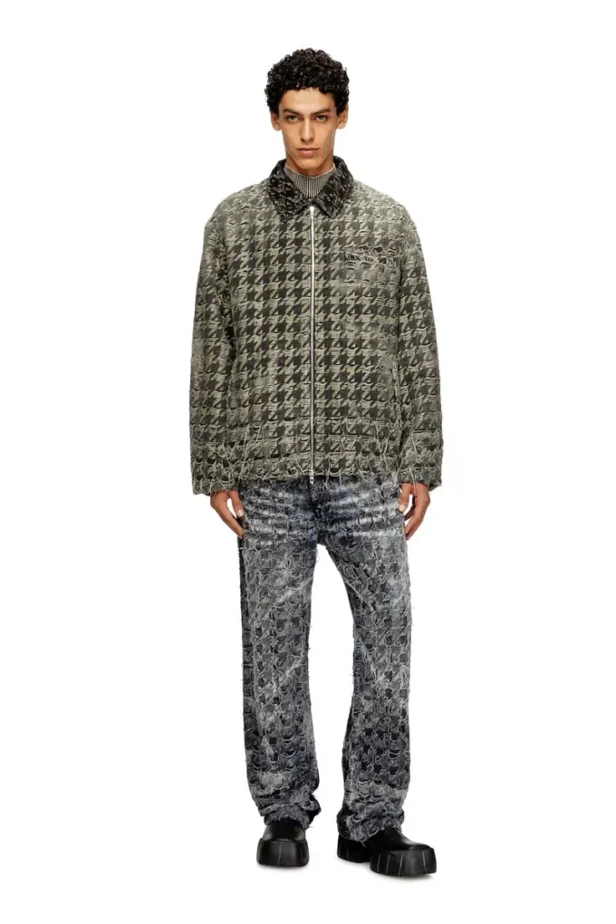 d-elmo-fsh Jacket in houndstooth-weave denim d-elmo-fsh Jacket in houndstooth-weave denim