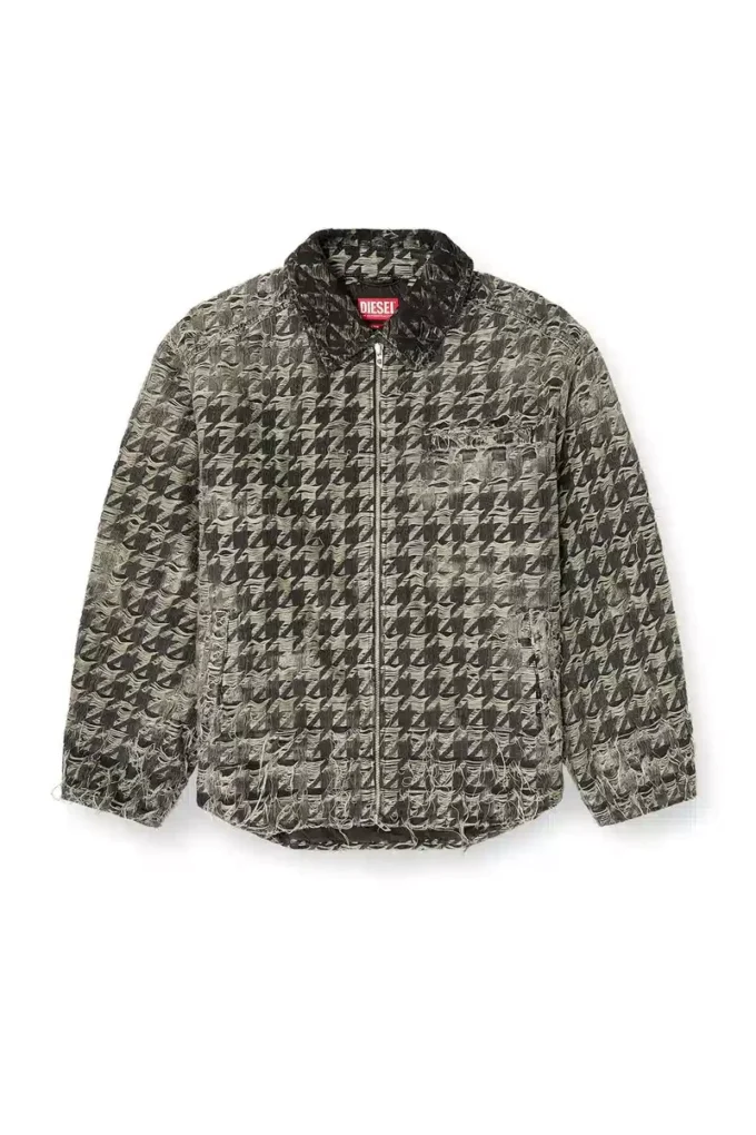 d-elmo-fsh Jacket in houndstooth-weave denim d-elmo-fsh Jacket in houndstooth-weave denim