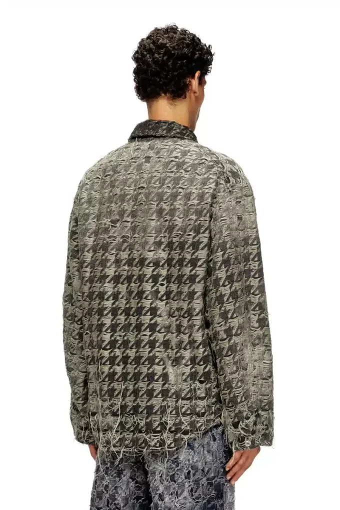 d-elmo-fsh Jacket in houndstooth-weave denim d-elmo-fsh Jacket in houndstooth-weave denim