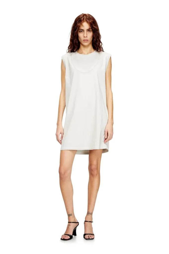 d-emb Short cotton dress with embossed chain d-emb Short cotton dress with embossed chain
