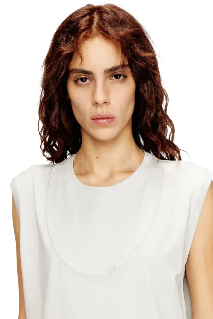 d-emb Short cotton dress with embossed chain d-emb Short cotton dress with embossed chain