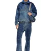 d-flow-fse Pullover jacket in dirt-effect denim d-flow-fse Pullover jacket in dirt-effect denim