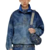 d-flow-fse Pullover jacket in dirt-effect denim d-flow-fse Pullover jacket in dirt-effect denim