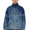 d-flow-fse Pullover jacket in dirt-effect denim d-flow-fse Pullover jacket in dirt-effect denim