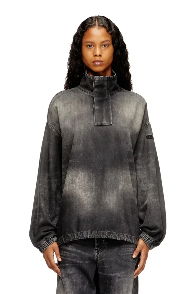 d-flow-s3 Denim top with mock neck d-flow-s3 Denim top with mock neck